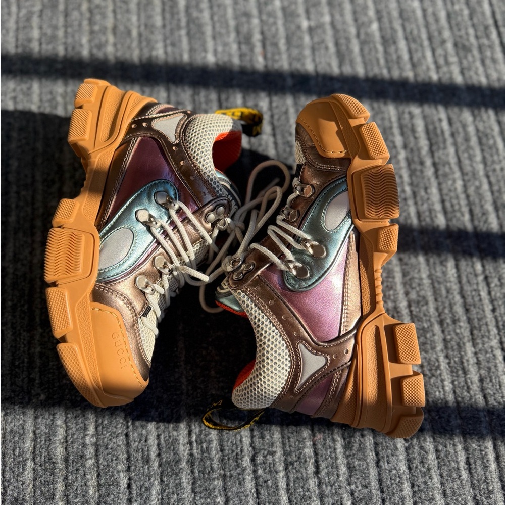 Gucci Flashtrek Lace-Up Stylish Multicolor Women's Sneakers EU 35.5 US 5.5